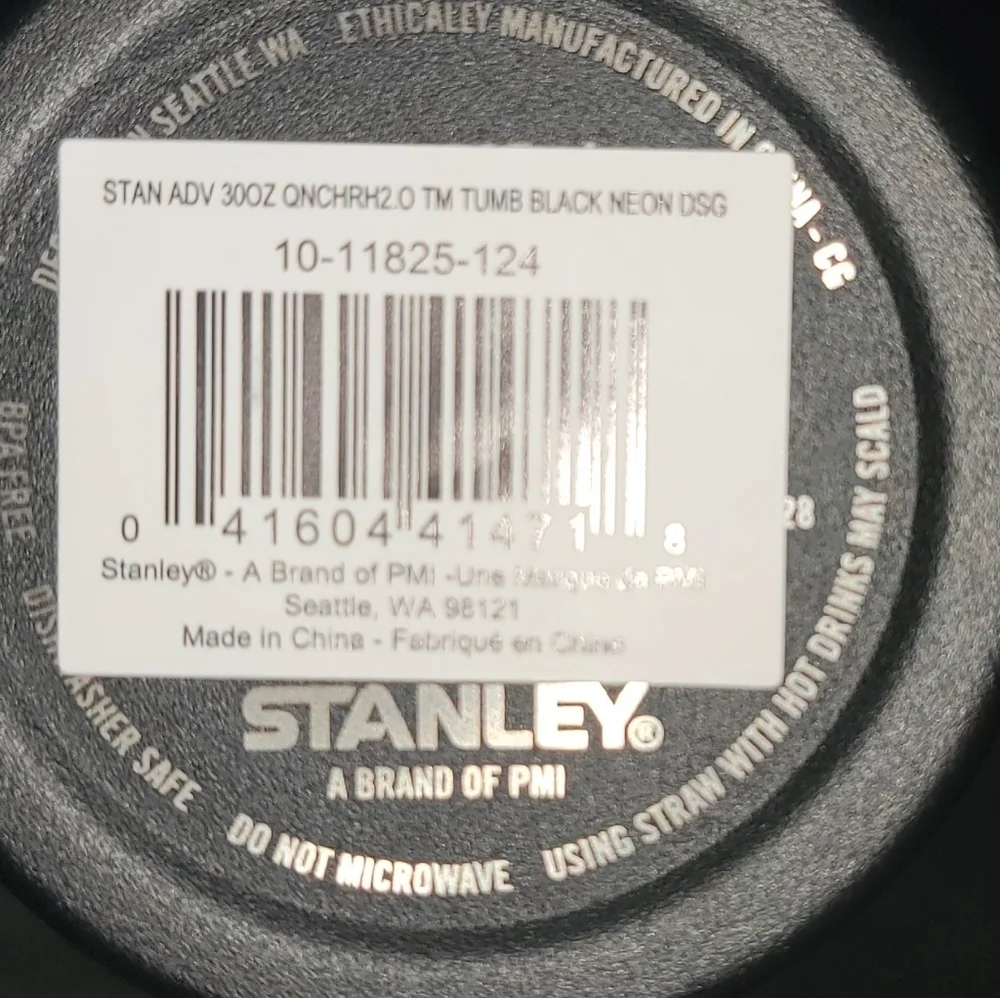 BLACK NEON 30OZ STANLEY QUENCHER - Picture 2 of 5
